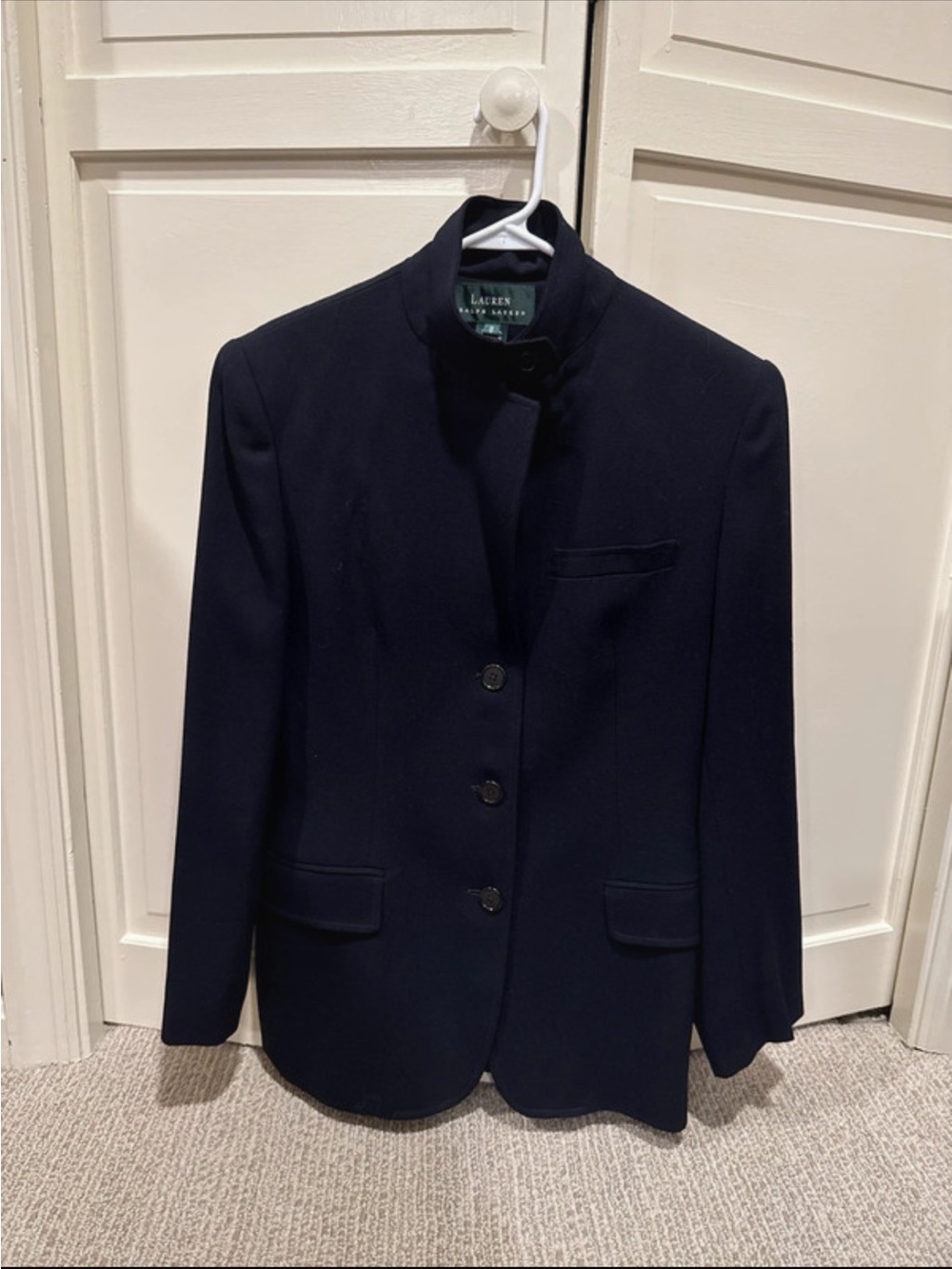 Lauren Ralph Lauren Navy Stand-Collar Blazer